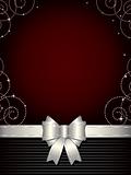 Christmas  background with silver bow