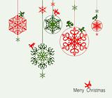 Christmas retro Background with snowflake. Vector