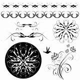set of patterns and ornaments