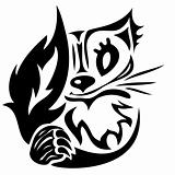 vector stylized cat tattoo