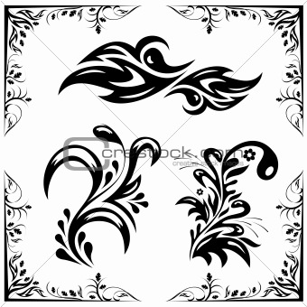 vector set of patterns and ornaments