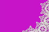 Purple Background with Snowflakes in Border. Space for Text