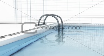 Luxury swimming pool with wire-frame