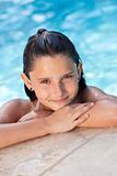 Happy Girl Child In Swimming Pool 