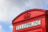 Close up of Classic London Red Telephone Box