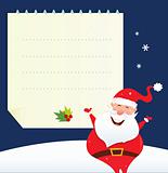 Christmas Santa with blank note