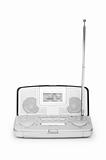 Silver radio isolated on the white background