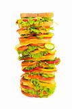 Giant sandwich isolated on the white background