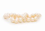 Pearl necklace isolated on the white background 