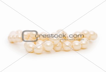 Pearl necklace isolated on the white background 