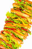 Giant sandwich isolated on the white background