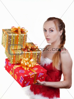 Girl with presents