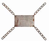 rusted iron plate chains