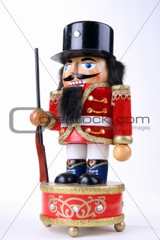 Wooden nutcracker with a rifle