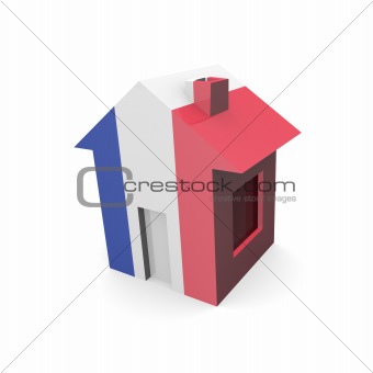 house 3d with flag of france