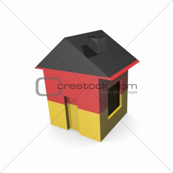 house 3d with flag of germany