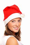 Beautiful girl in Santa's hat