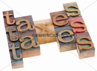 taxes word abstract