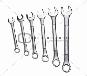 Stainless Steel Wrench isolated on white