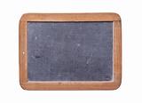 empty school blackboard with wooden frame isolated on white