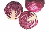 head of red cabbage isolated on white