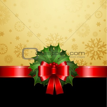 Christmas holly background 