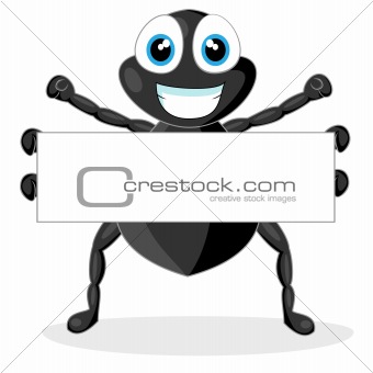 cute little spider with blank sign