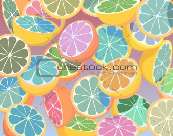 Colorful citrus fruit