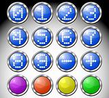 Set of multicolored glasses round buttons
