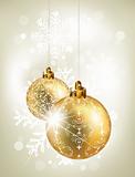 Christmas background with golden balls 