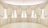 Classical interior with curtains