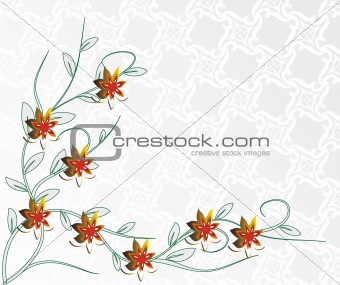 Light background with red flowers