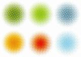 colorful halftone dots, vector 