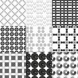 Set of monochrome geometrical patterns