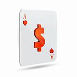 dollar sign in playing card