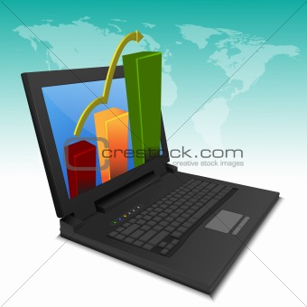 growth graph chart on laptop