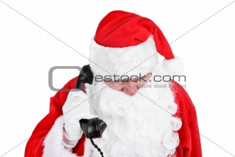 Santa claus receives a phone call 