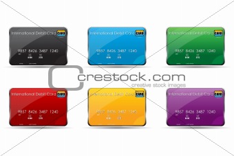 colorful international debit cards