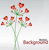 vector background with heart plants