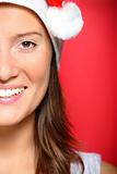 Pretty woman in Santa's hat