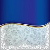 abstract blue floral ornament on a white background