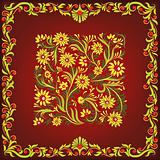 abstract brown background with floral ornament