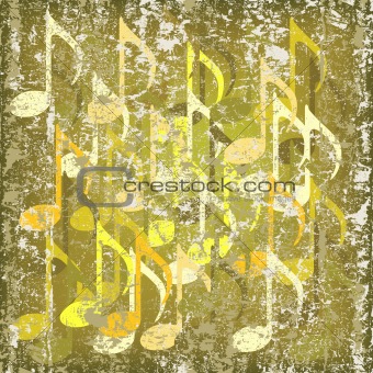 abstract cracked background musical note