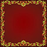 abstract dark red background with floral ornament