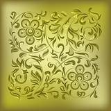 abstract gold background with floral ornament