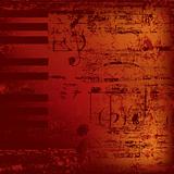 abstract jazz background piano keys on red