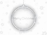 Silver Neon Christmas Ball on White Background