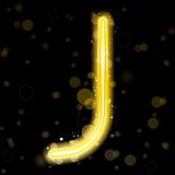 Alphabet Golden Letters with Glitter and Sparkles