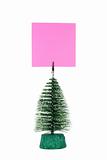 Christmas tree with blank paper