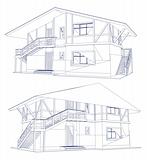 Architecture Blueprint Of A two House. Vector